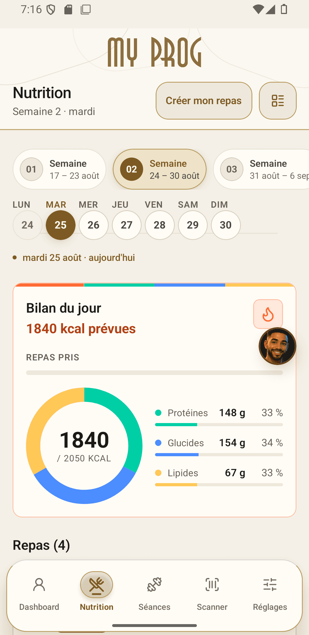 Bilan nutritionnel MYPROG